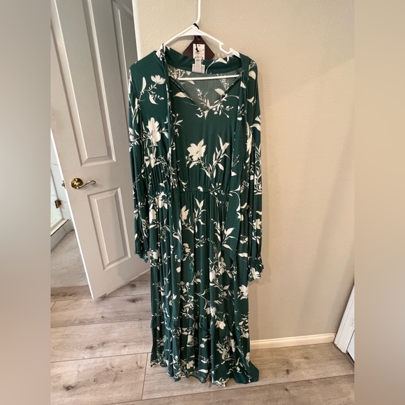 a new day | Dresses | Long Green White Floral Dress Target | Poshmark